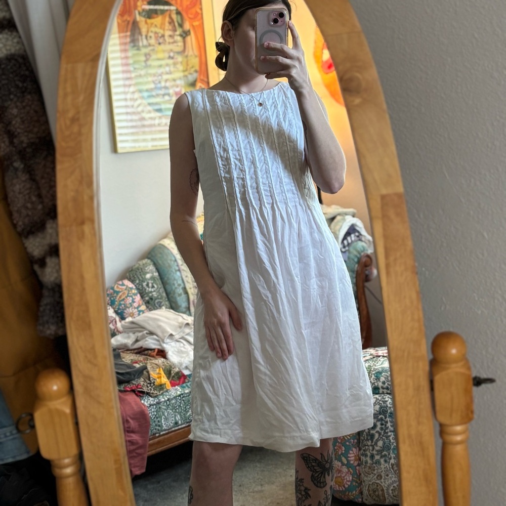 Zara White Contemporary Midi Dress